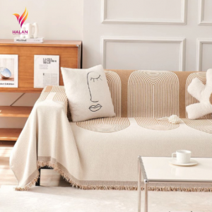 Khăn Phủ Sofa Phong Cách Bắc Âu Sang Trọng Cho Phòng Xinh, Thảm Trải Sofa Giường Chống Trầy Xước Halan Sofa